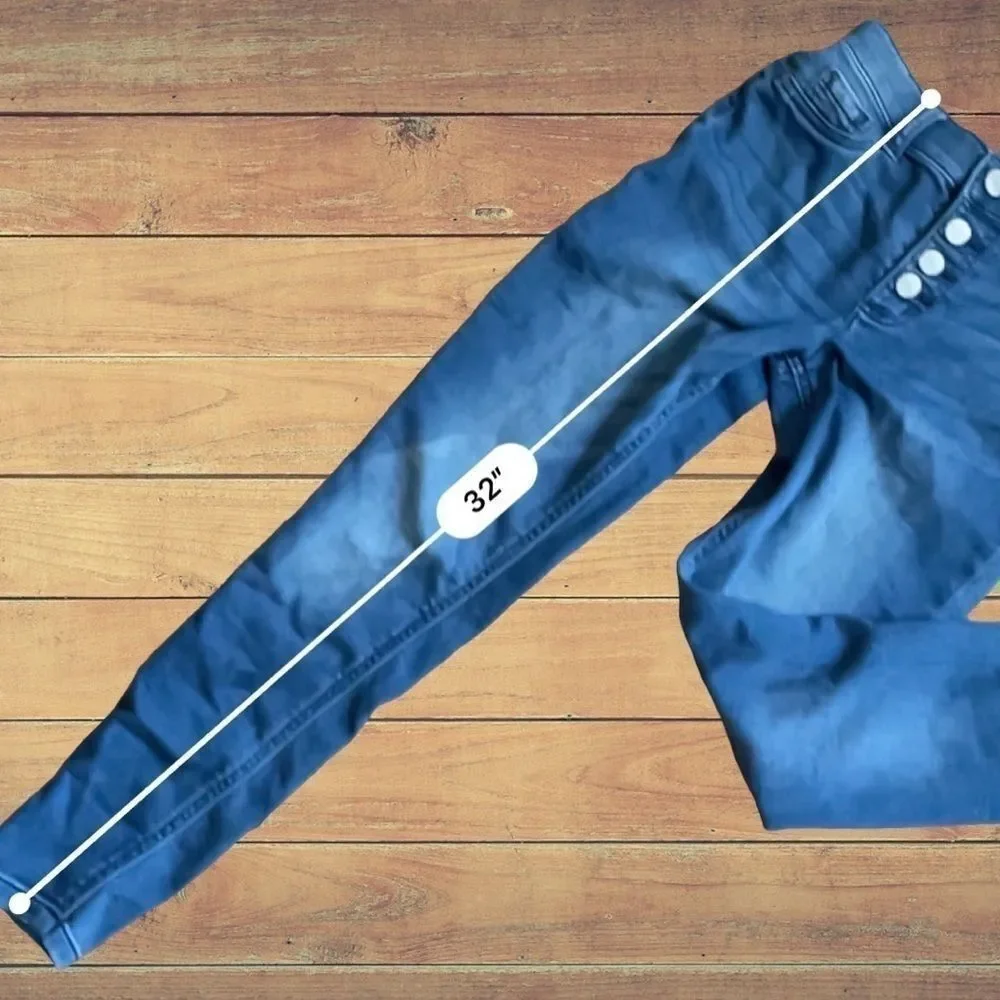 Justice Jeans Girls Size 12 Slim High Rise Denim Jeggings • Dark Wash Snap Fly